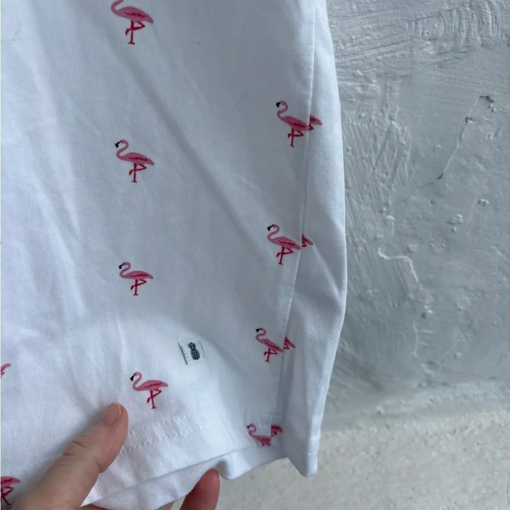 Men’s denim & flower flamingo tee